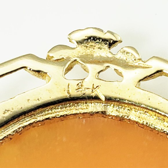Vintage 14 Karat Yellow Gold Cameo Brooch/Pendant #11637 - Picture 6 of 7